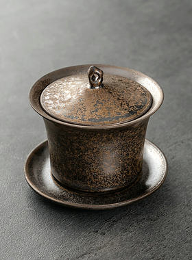 日式盖碗茶杯单个大号手工陶瓷
