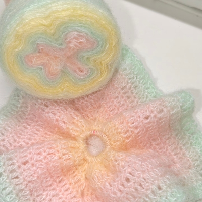 钩织彩虹发圈大肠围脖长毛细毛线