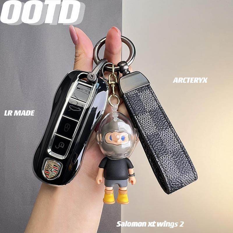 适用于保时捷钥匙套cayenne卡宴macan玛卡帕拉梅拉911718壳包女扣