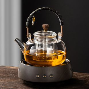 蒸煮茶壶电陶炉加热玻璃烧水壶家用茶具全自动小型围炉煮茶器套装