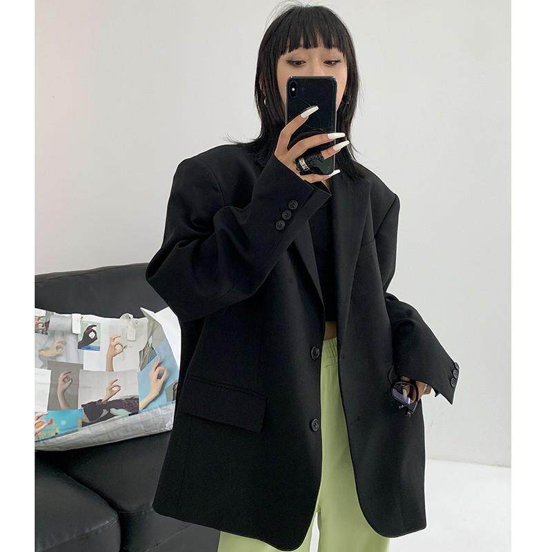 韩版女原版】上衣西服套装小个子新款尺寸黑色感【外套西装宽松