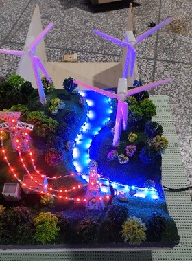 风力发电风电场模型摆件展厅展会展览办公室送客户礼物电力沙盘