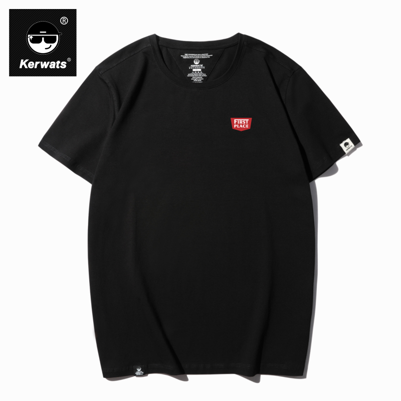 胸花潮牌大码短袖圆领情侣