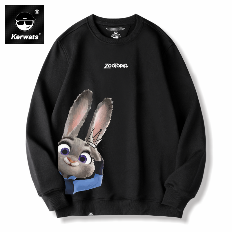 疯狂动物城兔子警官朱迪卡通卫衣圆领男女情侣装秋冬大码纯棉长袖,男装,卫衣,淘宝优惠券,粉丝福利购,淘宝优惠卷