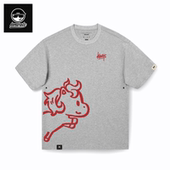 KERWATS品牌大码 男女情侣马年本命年小马圆领短袖 t恤团队工作班服