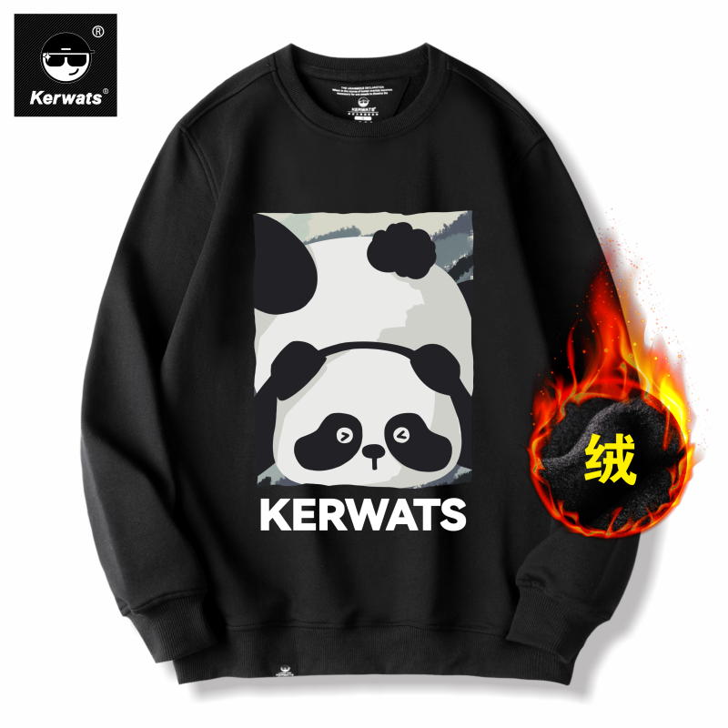 加绒无性别大码卫衣加厚印花