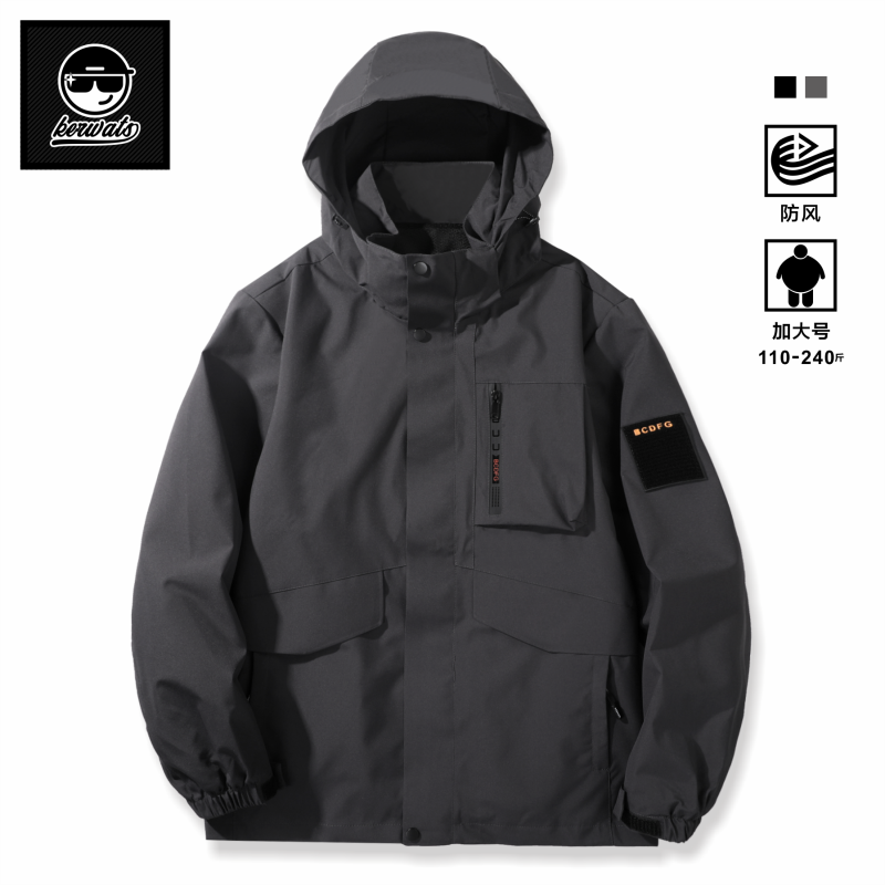男装美式秋冬风衣夹克连帽外套