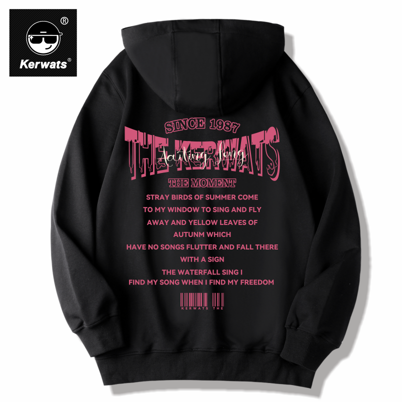 无性别卫衣大码连帽美式印花