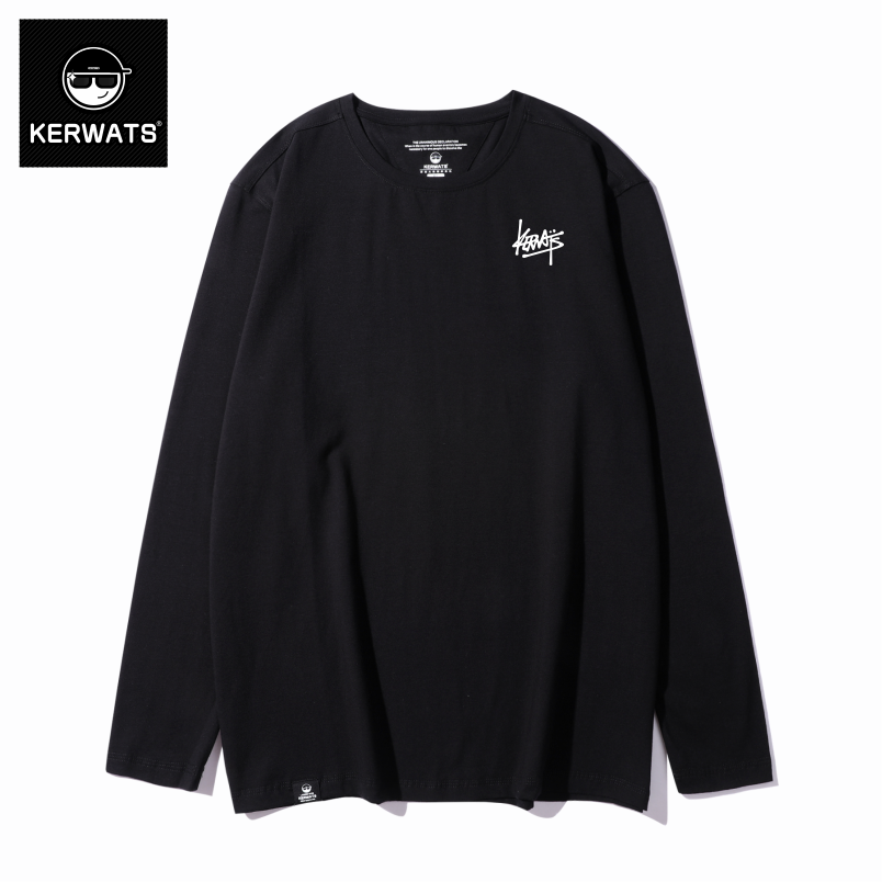 胸花打底衫英文字母长袖圆领