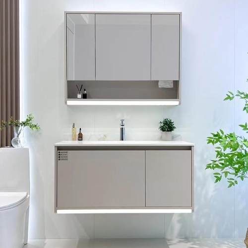 浴室柜组合烤漆陶瓷一体盆免漆