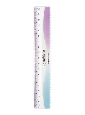 晨光晶彩变色直尺学生用双色刻度