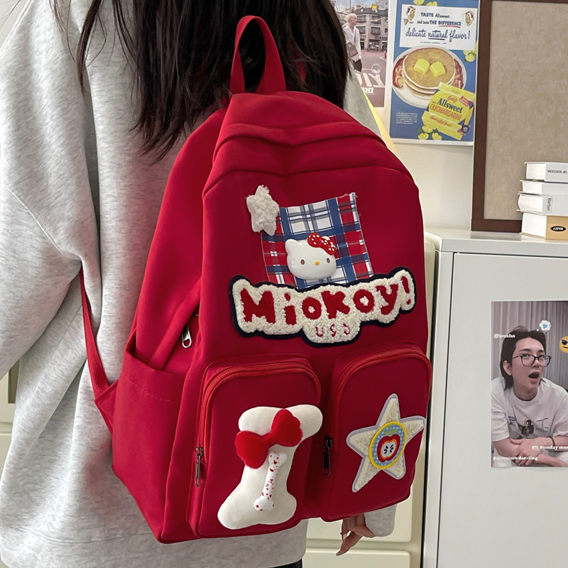 书包女高颜值初中小学生春游旅行