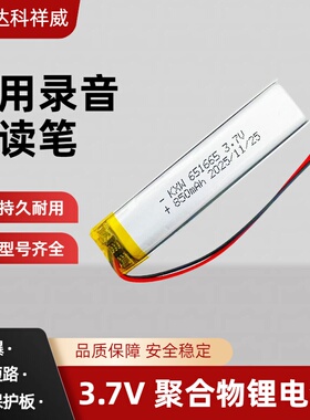 3.7V充电锂电池601665 651665 701665 小蝌蚪A6录音点读笔850mAh
