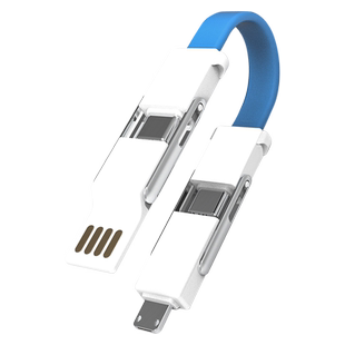 双头type-c便携迷你钥匙扣数据线小巧三合一接口充电宝充电线短适用苹果华为笔记本USB电脑数据传输线六合一