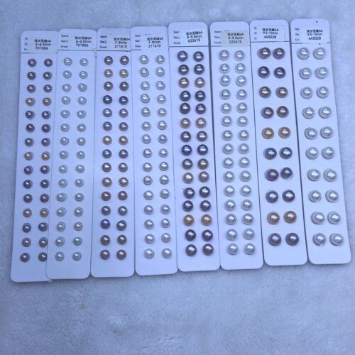 6A小灯泡天然淡水珍珠裸珠可diy耳钉扁圆白色炫彩色整板批发