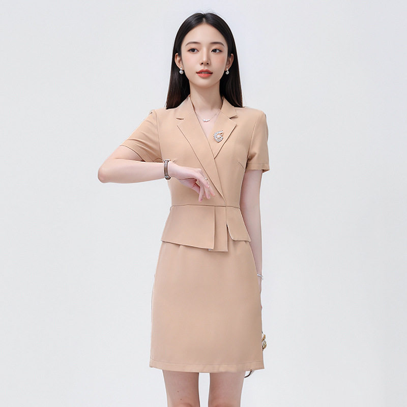 职业西装套装女夏装短袖正装金店珠宝店工装前台接待美容院工作服图片