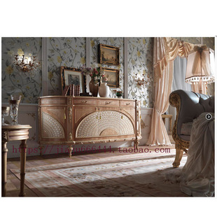 法式玄关柜贝壳客厅欧式实木雕花门厅玄关桌意大利激光拼花装饰柜