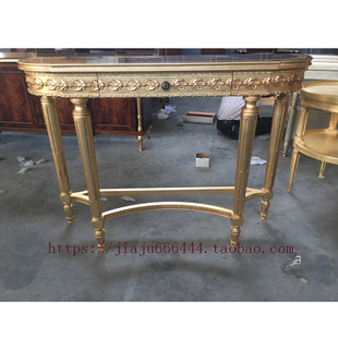 法式玄关柜金箔客厅欧式实木进口门厅桌意大利手绘墙边玄关桌柜台