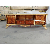 法式 电视柜茶几组合实木意大利影视储物2米2柜 电视柜宫廷客厅欧式