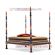 法式 双人床实木柱子床米兰进口红蓝绿黄1米8婚床 床奢华意大利欧式