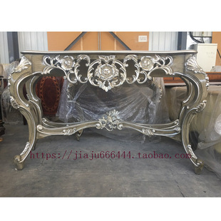 法式玄关柜银箔客厅欧式实木进口门厅桌拉卡萨lacasa色玄关桌台