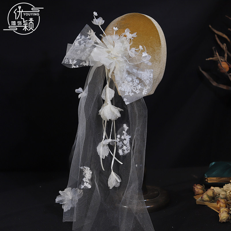 新款法式复古蕾丝网纱超仙花边大蝴蝶结头纱新娘结婚晨袍头饰发饰,饰品/流行首饰/时尚饰品新,发饰,淘宝优惠券,粉丝福利购,淘宝优惠卷