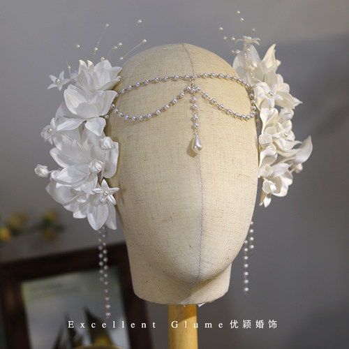 法式复古婚纱礼服写真样片配饰