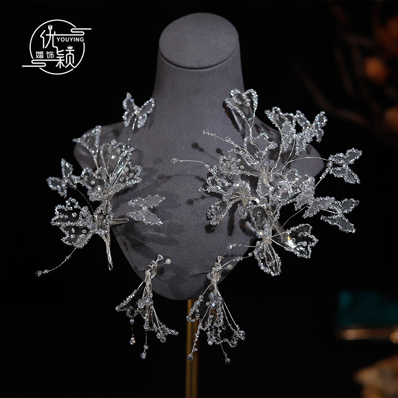 优颖新娘头饰手工水晶蝴蝶花朵发夹高级感婚纱礼服配饰发饰发饰品,饰品/流行首饰/时尚饰品新,发饰,淘宝优惠券,粉丝福利购,淘宝优惠卷