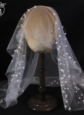 优颖法式手作超仙铃兰花流苏头纱新娘头饰婚纱跟妆晨袍旗袍配饰品