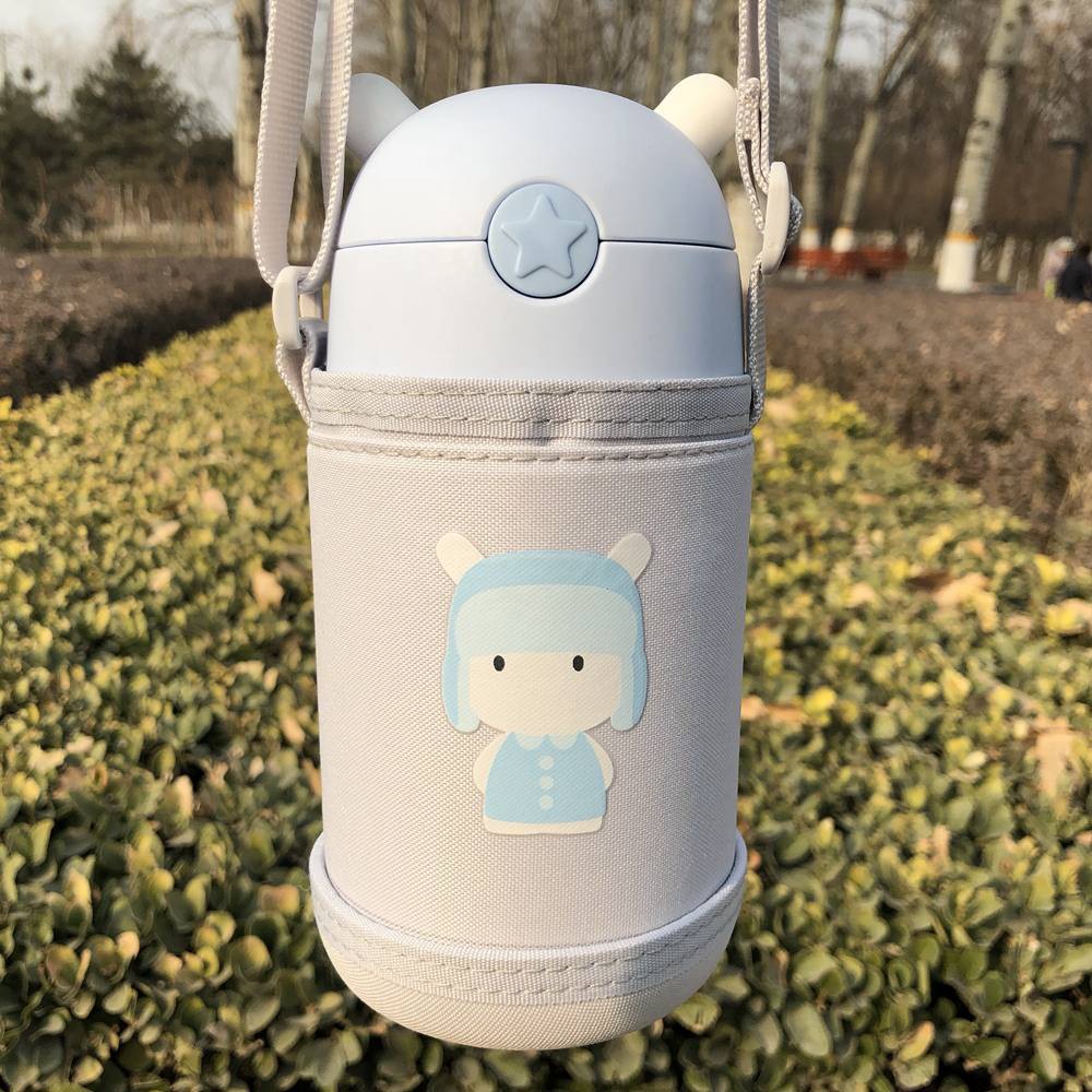 小米 米兔儿童保温杯316不锈钢学生带吸管水杯便携水壶宝宝防摔壶