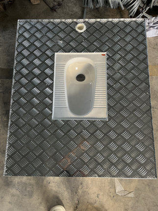 台式一体免挖坑蹲便器铝板一体蹲坑侧排蹲便器免砌台移动厕所底座