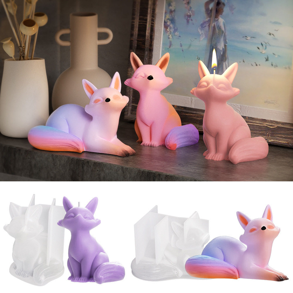 DIY水晶滴胶3D立体卡通镜面小狐