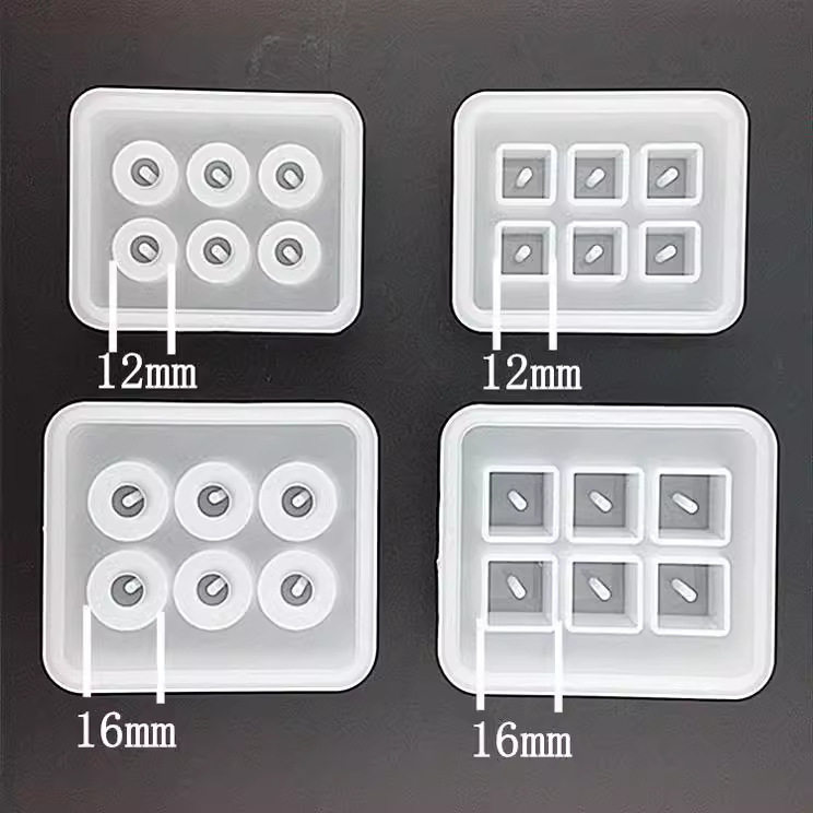 水晶滴胶珠子硅胶模具带孔DIY手