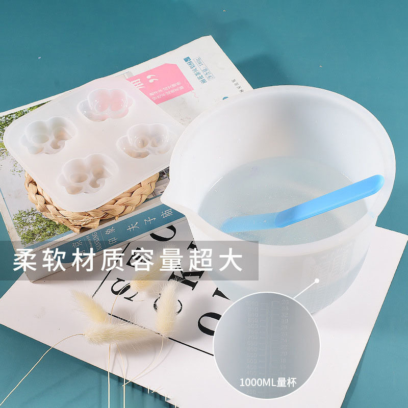 diy水晶滴胶树脂模具1000毫升ml带刻度硅胶量杯烘焙杯子