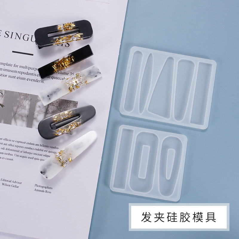 diy水晶滴胶模具发夹手工制作发夹头花自制饰品硅胶模具