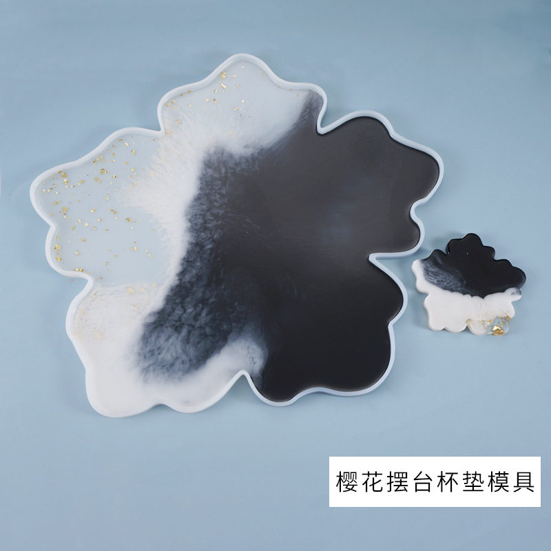 diy水晶滴胶模具花朵摆台大杯垫