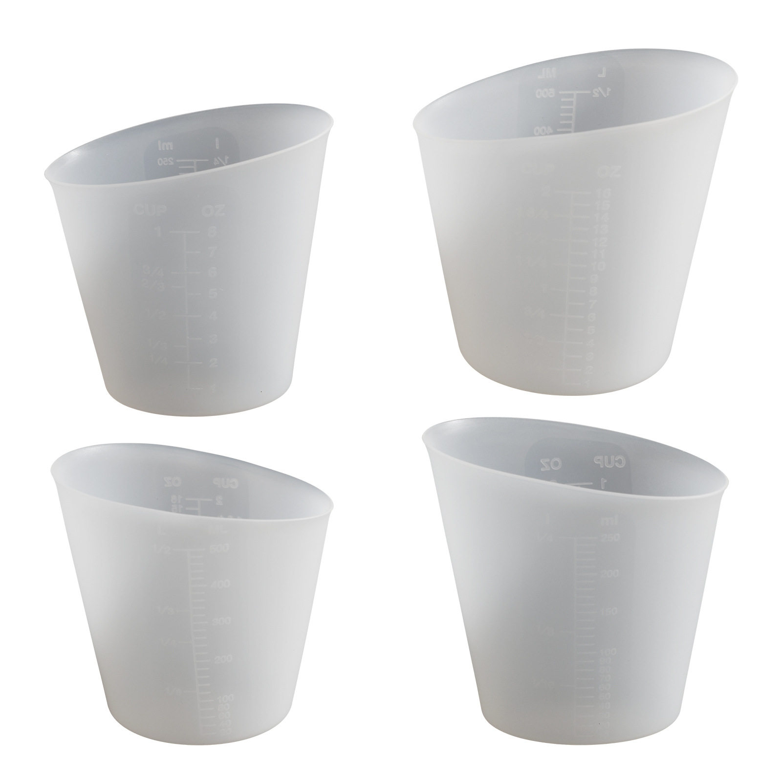 硅胶量杯250ml-500ml椭圆斜口液