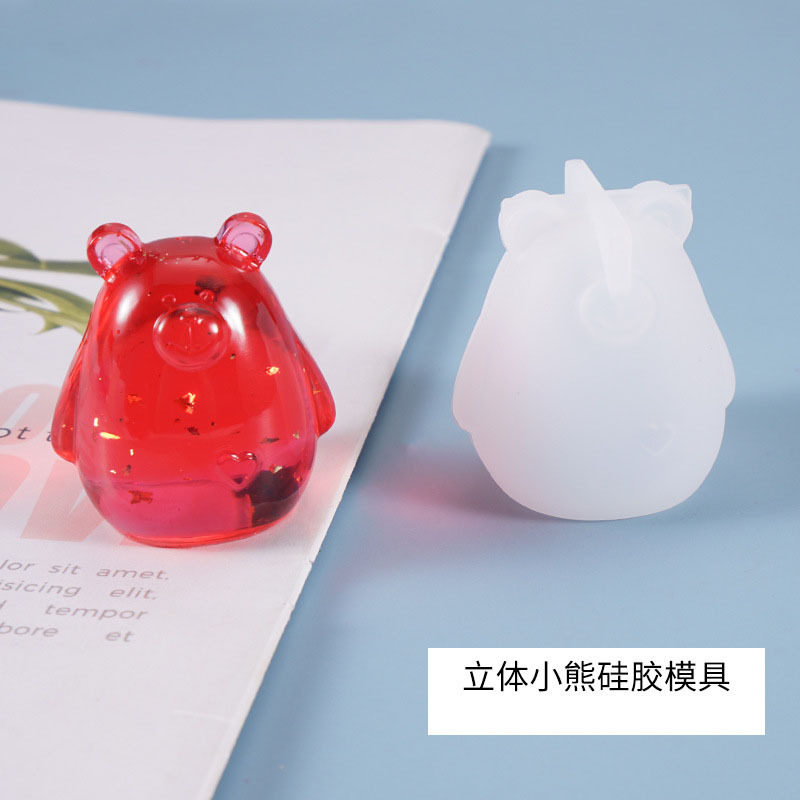 diy水晶滴胶模具立体小熊可爱卡