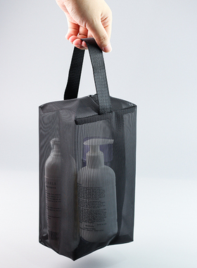 便携出差旅行化妆包大容量简约透明洗澡收纳包洗漱袋网纱袋女小号