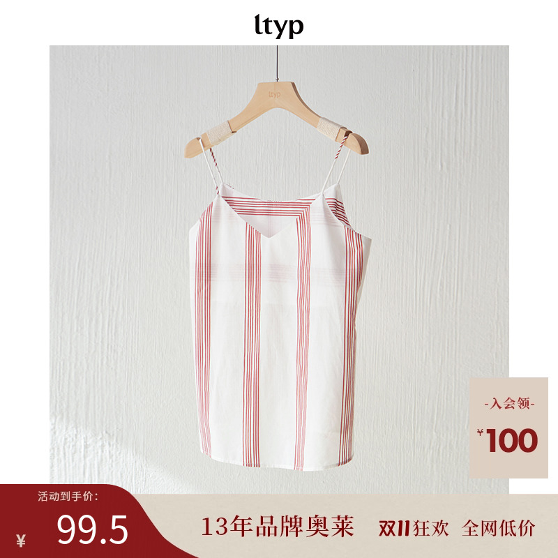 ltyp旅途原品气质竖纹吊带