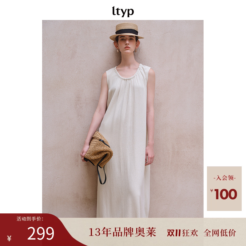 ltyp旅途原品【限量五折】休闲度假流苏长裙极简文艺显瘦连衣裙女