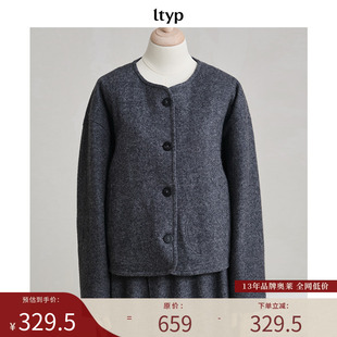 ltyp旅途原品 绵羊毛混纺圆领保暖短外套女冬 新店专享福利NO.247