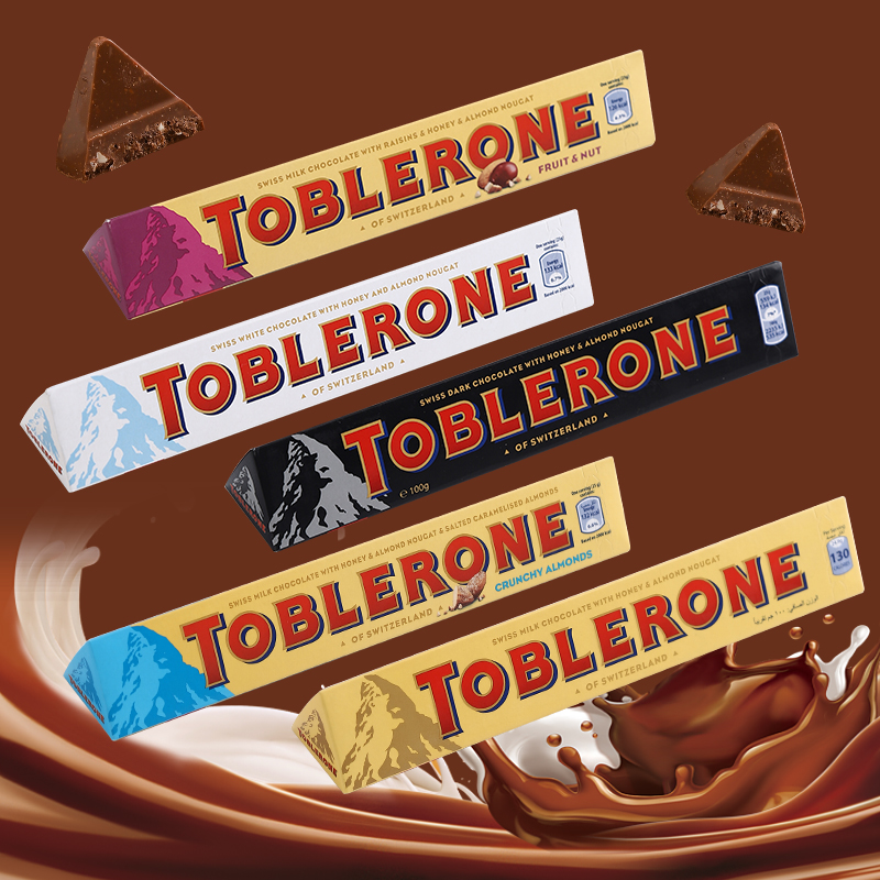 瑞士Toblerone三角巧克力牛奶巴旦木蜂蜜盐杏仁条装礼物进口零食