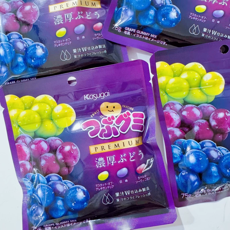 日本春日井三种葡萄味果汁腰豆糖白桃黄金桃蜜桃儿童生日礼物零食