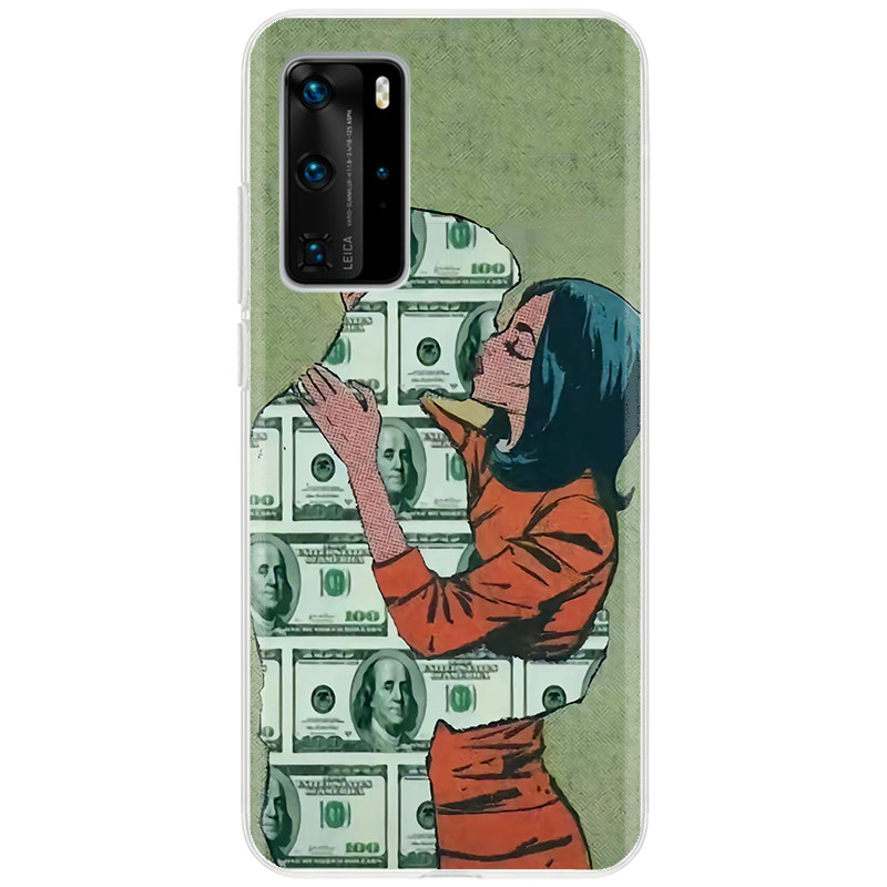 欧美创意插画美金接吻适用于华为p50pro p40 mate50 40 pro手机壳