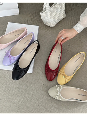 复古奶奶鞋女2025春新款百搭平底配裙子软底豆豆鞋浅口单鞋瓢鞋潮