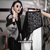 韩国蕾丝屁帘女夏季 不规则下摆叠穿裙子镂空高腰半身短裙 新款 薄款