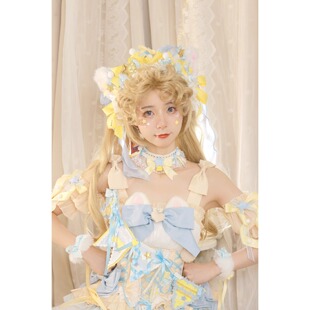 【垂耳汪】只有头饰原创Lolita手作魔法少女蓝黄华丽猫耳kc小物