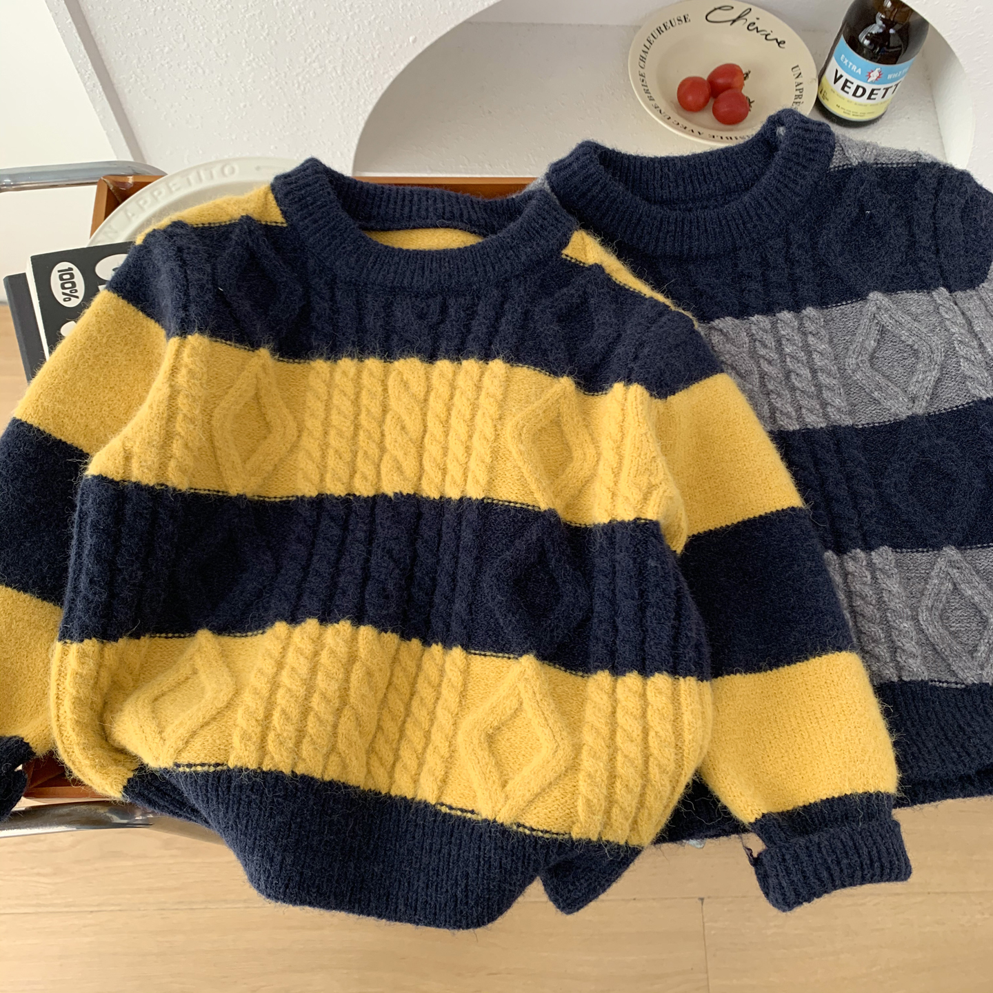 男童毛衣2025新款儿童秋冬麻花针织衫中小童冬装保暖打底衫上衣潮