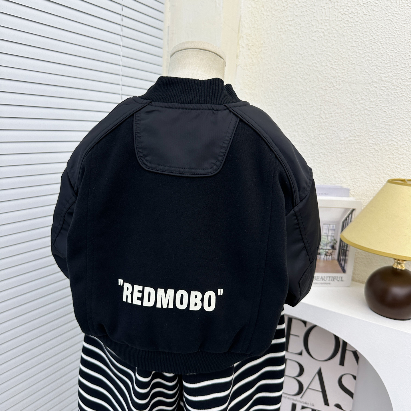 男童春秋韩版重工黑色棒球服外套